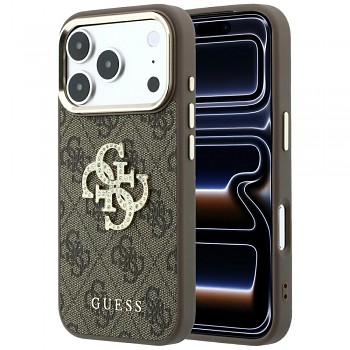Kryt Guess Hardcase 4G Big Strass Logo GUHCP18X6P4DSMLW na iPhone 18 Pro Max / iPhone 17 Pro Max hnědý