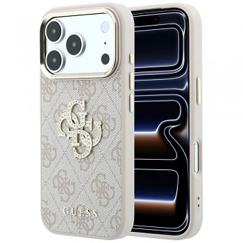 Kryt Guess Hardcase 4G Big Strass Logo GUHCP18L6P4DSMLP pro iPhone 18 Pro / iPhone 17 Pro růžový