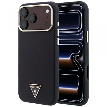 Guess Kevlar Triangle Logo MagSafe GUHMP18X6PWKSGTU kryt pro iPhone 18 Pro Max / iPhone 17 Pro Max vínový