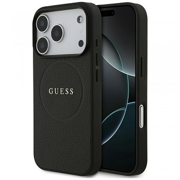 Guess Grained Gold Ring MagSafe GUHMP18LPGHSMMK kryt pro iPhone 18 Pro / iPhone 17 Pro černý