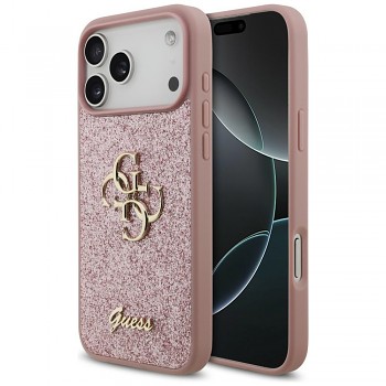 Kryt Guess Fixed Glitter Big 4G GUHCP18XHG4SGP na iPhone 18 Pro Max / iPhone 17 Pro Max růžový