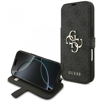 Guess Book 4G Metal Logo GUBKP18X4GMGGR pouzdro pro iPhone 18 Pro Max / iPhone 17 Pro Max černé