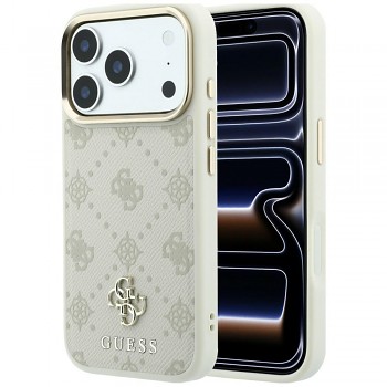 Guess Peony 4G Small Logo MagSafe GUHMP18L6PGS4NPE zadní kryt pro iPhone 18 Pro / iPhone 17 Pro béžový