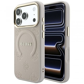 Kryt Guess Saffiano Peony & Ring MagSafe GUHMP18XPSAMSECP na iPhone 18 Pro Max / iPhone 17 Pro Max růžový