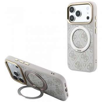 Guess Ring Stand Classic Logo MagSafe GUHMP18X6PS4RSCLP kryt pro iPhone 18 Pro Max / iPhone 17 Pro Max růžový