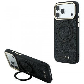 Guess Ring Stand Classic Logo MagSafe GUHMP18L6PS4RSCLK kryt pro iPhone 18 Pro / iPhone 17 Pro černý