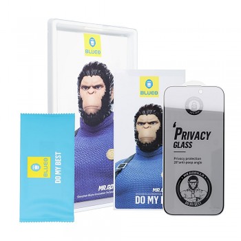 5D tvrzené sklo Mr. Monkey Glass pro Apple iPhone 15 Pro s privátním filtrem černé