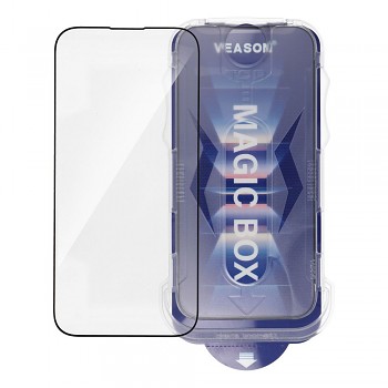 Tvrzené sklo Veason 6D Pro Easy-Install s aplikátorem pro iPhone 15 Pro černé