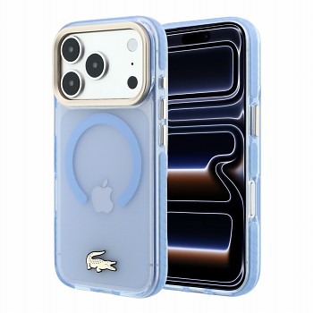 Lacoste IML Shockproof Petit Pique Gold Logo MagSafe Zadní Kryt pro iPhone 18 Pro Max Blue