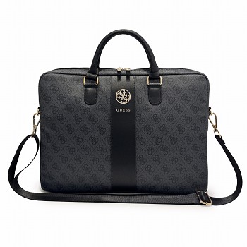 Guess PU 4G Stripe Metal Logo taška na notebook 16" černá