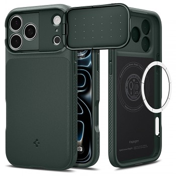 Spigen Optik Armor MagSafe ACS09954 kryt pro iPhone 18 Pro / iPhone 17 Pro Abyss Green