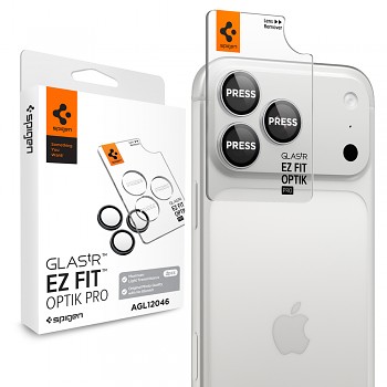 Spigen Optik.tR EZ Fit Pro Camera Glass AGL12046 ochranné sklo na fotoaparát pro iPhone 18 Pro / iPhone 18 Pro Max stříbrné (2 ks)