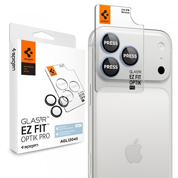 Spigen Optik.tR EZ Fit Pro ochranné sklo na fotoaparát pro iPhone 18 Pro / iPhone 18 Pro Max AGL12045 (2 ks) světle modré