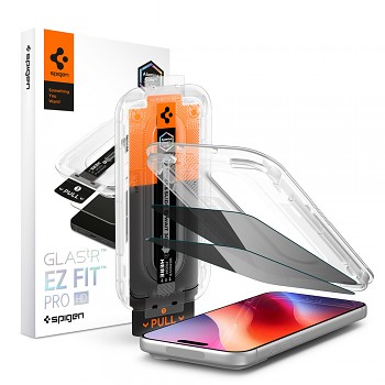 Tvrzené sklo Spigen Glas.tR EZ-FIT Pro HD AGL12027 na iPhone 18 Pro s privátním filtrem (2 ks)
