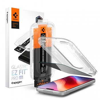 Spigen Glas.tR EZ-FIT Pro HD (AGL12028) ochranné sklo pro iPhone 18 Pro s privátním filtrem