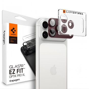 Tvrzené sklo na fotoaparát Spigen Optik.tR EZ Fit Pro XL AGL12036 pro iPhone 18 Pro Dark Cherry