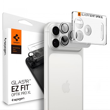 Spigen Optik.tR EZ Fit Pro XL Camera Glass AGL12038 ochranné sklo na fotoaparát pro iPhone 18 Pro stříbrné