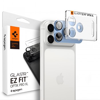 Tvrzené sklo na fotoaparát Spigen Optik.tR EZ Fit Pro XL AGL12041 pro Apple iPhone 18 Pro Max světle modré