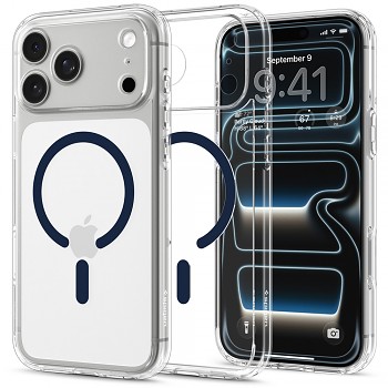 Spigen Ultra Hybrid MagSafe ACS12158 kryt pro iPhone 18 Pro / iPhone 17 Pro čirý tmavě modrý