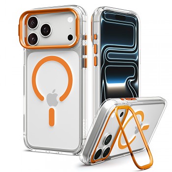 Spigen Ultra Hybrid Optik S MagSafe ACS11910 kryt pro iPhone 18 Pro Max / iPhone 17 Pro Max průhledný oranžový