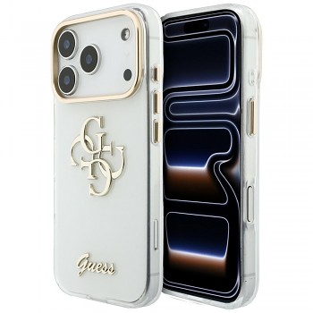 Kryt Guess IML 4G Metal Script GUHCP18L5HC4MLSH na iPhone 18 Pro / iPhone 17 Pro bílý