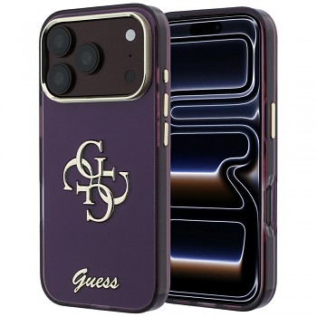 Guess IML 4G Metal Script GUHCP18L5HC4MLSU kryt pro iPhone 18 Pro / iPhone 17 Pro vínový