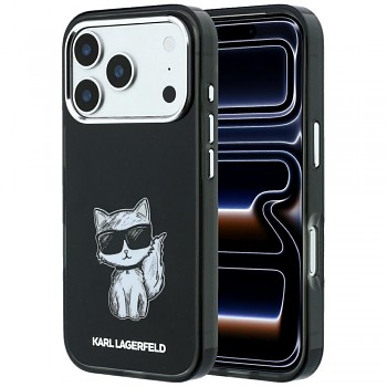 Karl Lagerfeld HC MagSafe IML Choupette Body Sketch Print KLHMP18L6HCIKDK kryt pro iPhone 18 Pro / iPhone 17 Pro černý