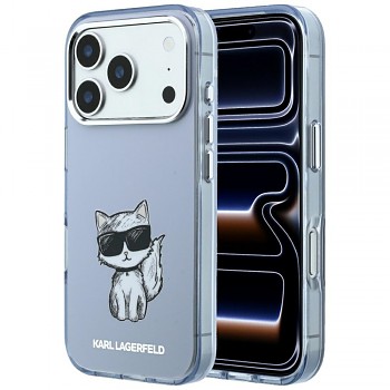 Karl Lagerfeld HC MagSafe IML Choupette Body Sketch Print KLHMP18L6HCIKDB kryt pro iPhone 18 Pro / iPhone 17 Pro modrý