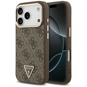 Guess Hardcase 4G Triangle Logo MagSafe GUHMP18LP4GTDGMW kryt pro iPhone 18 Pro / iPhone 17 Pro hnědý