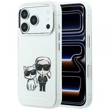 Karl Lagerfeld Hardcase MagSafe SW Smooth Leather KC Bodies Sketch KLHMP18L6PWKCIDE kryt pro iPhone 18 Pro / iPhone 17 Pro béžový