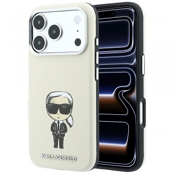 Karl Lagerfeld Hardcase MagSafe SW Smooth Leather Ikonik Sketch KLHMP18L6PWKIKDE kryt pro iPhone 18 Pro / iPhone 17 Pro béžový
