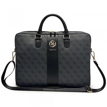 Guess Computer Bag 4G Round Classic Logo Stripe GUCB166PG4S4RK brašna na notebook 16" z ekokůže černá