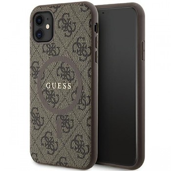 Guess 4G Ring Classic Logo MagSafe kryt pro iPhone 11 GUHMN61G4GFRW hnědý