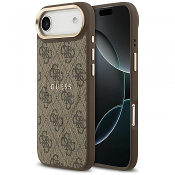 Guess 4G PU Classic Logo kryt pro iPhone 17 Air MagSafe GUHMP17MP4MSEGCW hnědý