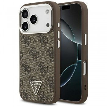 Guess 4G Triangle Logo MagSafe GUHMP17LP4TSRCMW kryt pro iPhone 17 Pro hnědý