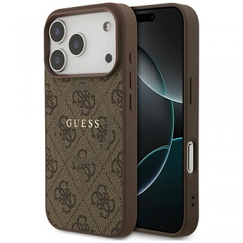 Guess 4G Ring Classic Logo MagSafe kryt pro iPhone 17 Pro GUHMP17LG4GFRW hnědý