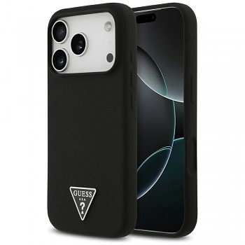 Guess Silicone Triangle Logo MagSafe kryt pro iPhone 17 Pro GUHMP17LSCTRLMK černý