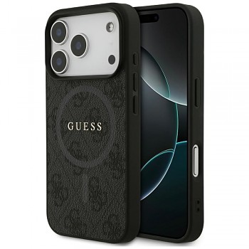 Guess kryt pro iPhone 17 Pro MagSafe PU 4G Ring Classic Logo GUHMP17LG4GFRK černý