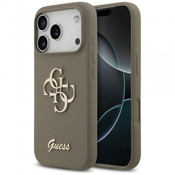 Kryt Guess Silicone Big 4G Script GUHCP17LSC4GSMW pro iPhone 17 Pro hnědý