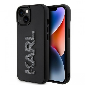 Karl Lagerfeld 3D Logo Glitter kryt pro iPhone 15 KLHCP15S3DMBKCK černý
