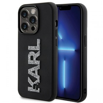 Karl Lagerfeld 3D Logo Glitter kryt pro iPhone 15 Pro Max KLHCP15X3DMBKCK černý