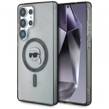 Karl Lagerfeld IML Metal Karl Head MagSafe kryt pro Samsung Galaxy S25 Ultra KLHMS25LHLSKIK černý