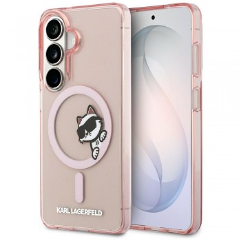 Karl Lagerfeld IML Peekaboo Choupette kryt pro Samsung Galaxy S26 Magnetic KLHMS26S6HCPSCP růžový