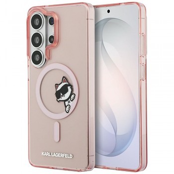 Karl Lagerfeld IML Peekaboo Choupette kryt pro Samsung Galaxy S26 Ultra KLHMS26L6HCPSCP s MagSafe růžový