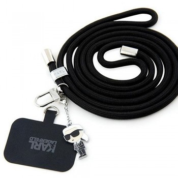 Karl Lagerfeld Crossbody Cord Ikonik univerzální popruh na telefon černý