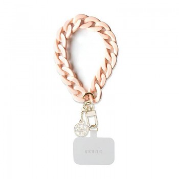 Poutko na ruku Guess GUOUCBMC4MP Large Chain Acrylic 4G Charms růžové