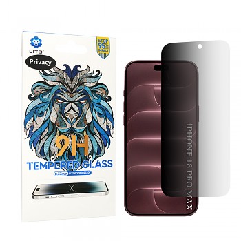Lito 2.5D Classic Glass tvrzené sklo pro iPhone 18 Pro Max s privátním filtrem