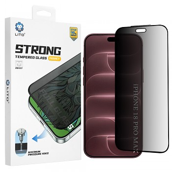 Tvrzené sklo Lito D+ Max Strong s privátním filtrem pro iPhone 18 Pro Max černé