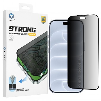 Lito D+ Max Strong tvrzené sklo s privátním filtrem pro iPhone 18 Pro černé