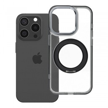 Kryt Frame Circle Stand pro iPhone 15 Pro kompatibilní s MagSafe černý